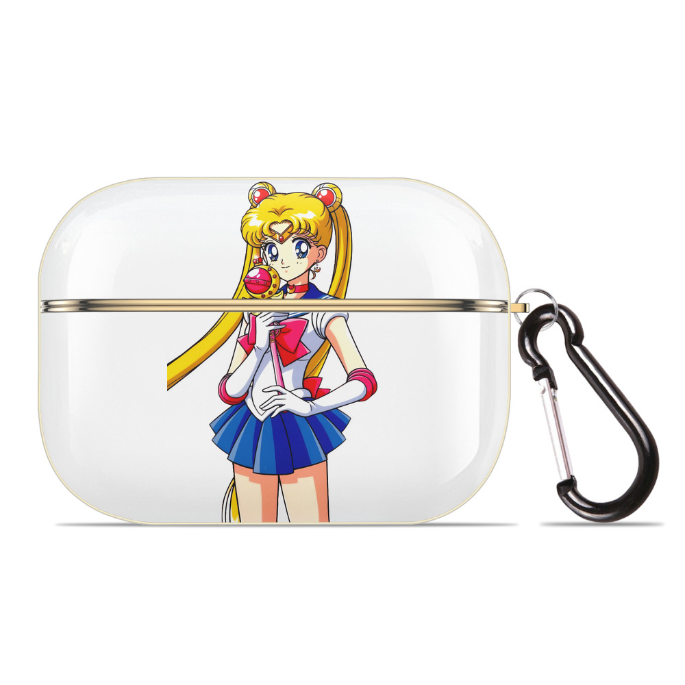 （画像用） 美少女戦士セーラームーン 月野 うさぎ つきの うさぎ Sailor Moon Tsukino Usagi 【AirPods Pro用】ハードシェル保護ケース｜耐衝撃・防指紋・カラビナ付き商品仕様