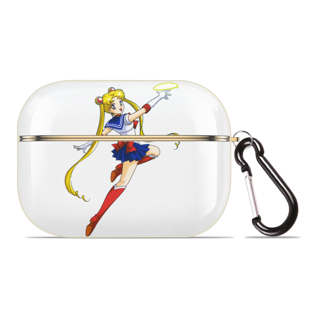 （画像用） 美少女戦士セーラームーン 月野 うさぎ つきの うさぎ Sailor Moon Tsukino Usagi 【AirPods Pro用】ハードシェル保護ケース｜耐衝撃・防指紋・カラビナ付き商品仕様