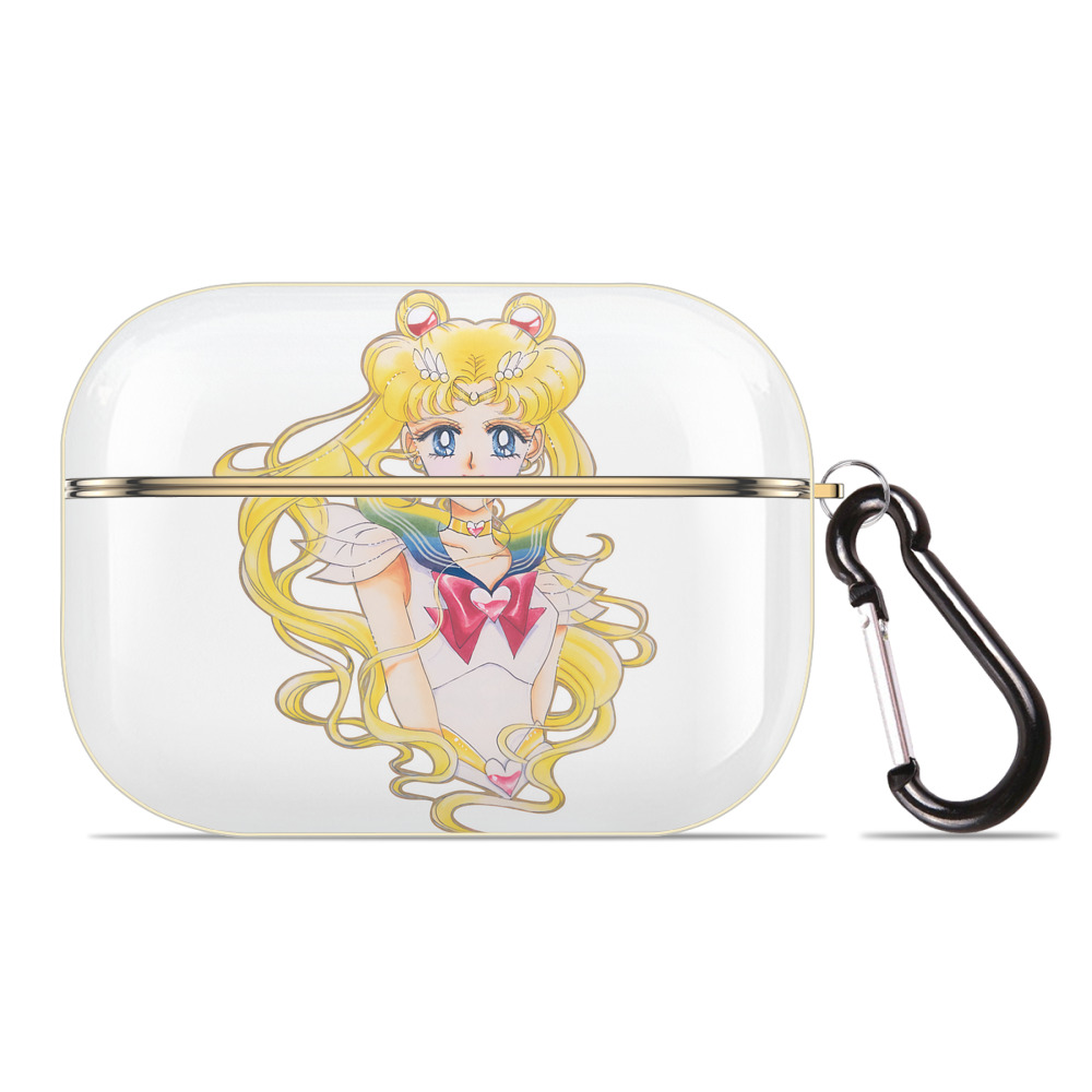 （画像用） 美少女戦士セーラームーン 月野 うさぎ つきの うさぎ Sailor Moon Tsukino Usagi 【AirPods Pro用】ハードシェル保護ケース｜耐衝撃・防指紋・カラビナ付き商品仕様