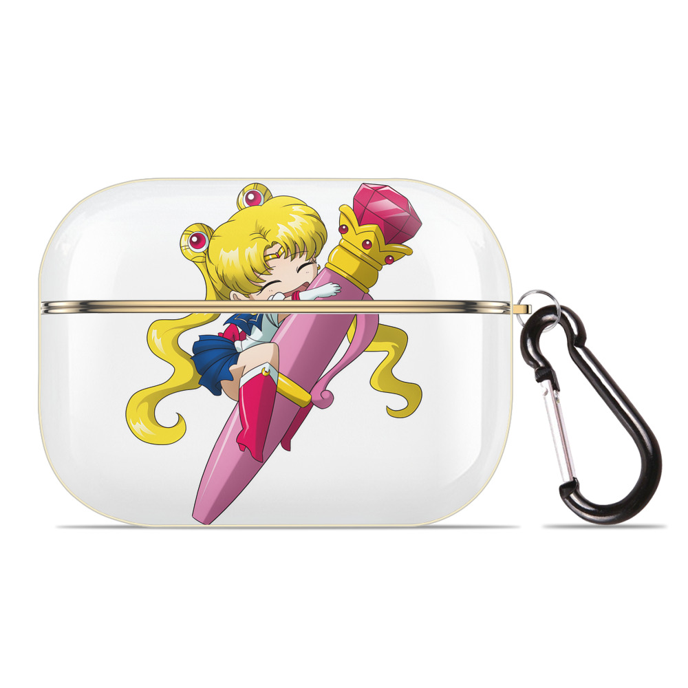 （画像用） 美少女戦士セーラームーン 月野 うさぎ つきの うさぎ Sailor Moon Tsukino Usagi 【AirPods Pro用】ハードシェル保護ケース｜耐衝撃・防指紋・カラビナ付き商品仕様