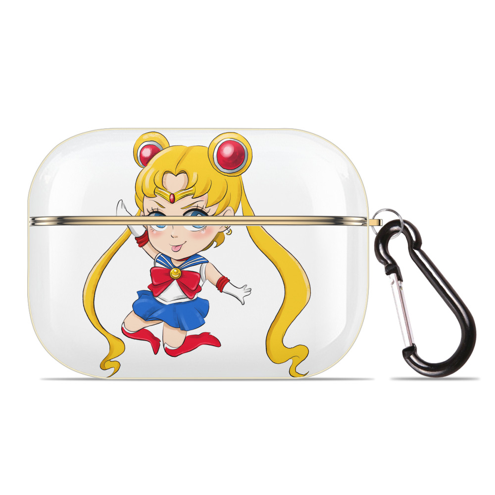 （画像用） 美少女戦士セーラームーン 月野 うさぎ つきの うさぎ Sailor Moon Tsukino Usagi 【AirPods Pro用】ハードシェル保護ケース｜耐衝撃・防指紋・カラビナ付き商品仕様