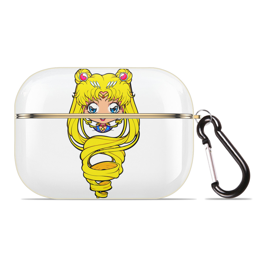 （画像用） 美少女戦士セーラームーン 月野 うさぎ つきの うさぎ Sailor Moon Tsukino Usagi 【AirPods Pro用】ハードシェル保護ケース｜耐衝撃・防指紋・カラビナ付き商品仕様
