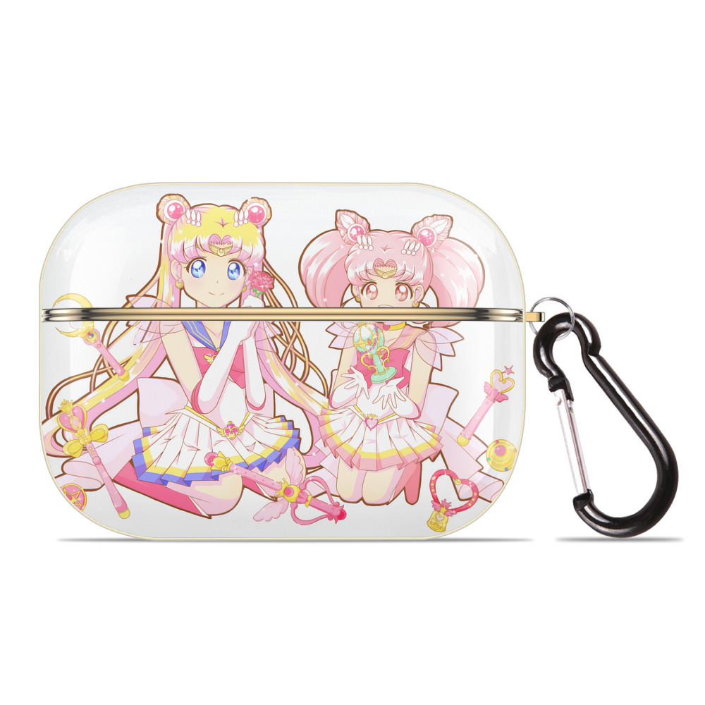 （画像用） 美少女戦士セーラームーン 月野 うさぎ つきの うさぎ Sailor Moon Tsukino Usagi 【AirPods Pro用】ハードシェル保護ケース｜耐衝撃・防指紋・カラビナ付き商品仕様
