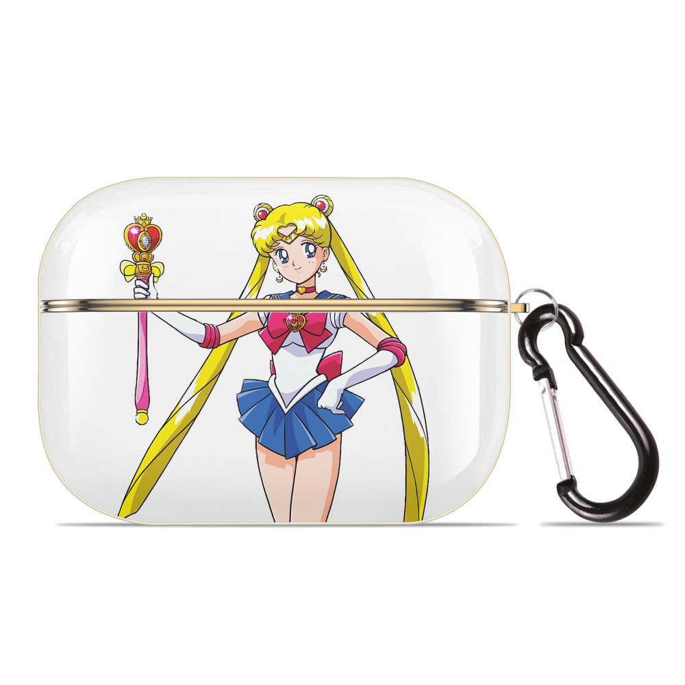 （画像用） 美少女戦士セーラームーン 月野 うさぎ つきの うさぎ Sailor Moon Tsukino Usagi 【AirPods Pro用】ハードシェル保護ケース｜耐衝撃・防指紋・カラビナ付き商品仕様