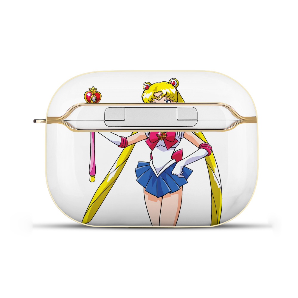 （画像用） 美少女戦士セーラームーン 月野 うさぎ つきの うさぎ Sailor Moon Tsukino Usagi 【AirPods Pro用】ハードシェル保護ケース｜耐衝撃・防指紋・カラビナ付き商品仕様