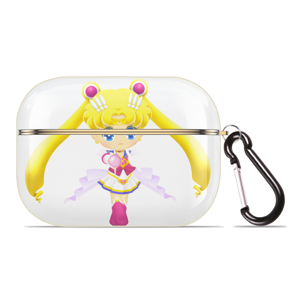 （画像用） 美少女戦士セーラームーン 月野 うさぎ つきの うさぎ Sailor Moon Tsukino Usagi 【AirPods Pro用】ハードシェル保護ケース｜耐衝撃・防指紋・カラビナ付き商品仕様