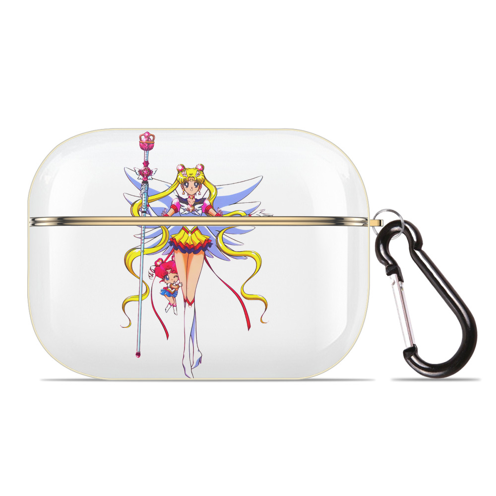 （画像用） 美少女戦士セーラームーン 月野 うさぎ つきの うさぎ Sailor Moon Tsukino Usagi 【AirPods Pro用】ハードシェル保護ケース｜耐衝撃・防指紋・カラビナ付き商品仕様