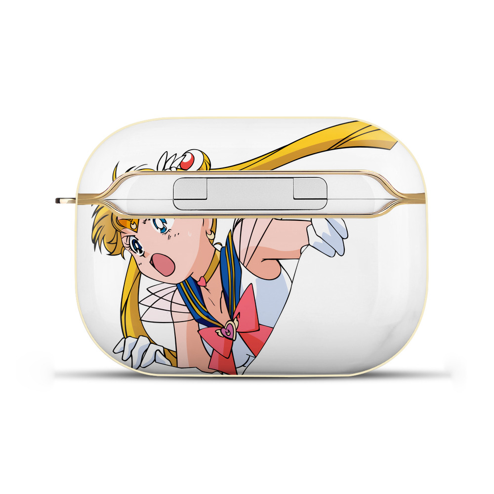 （画像用） 美少女戦士セーラームーン 月野 うさぎ つきの うさぎ Sailor Moon Tsukino Usagi 【AirPods Pro用】ハードシェル保護ケース｜耐衝撃・防指紋・カラビナ付き商品仕様