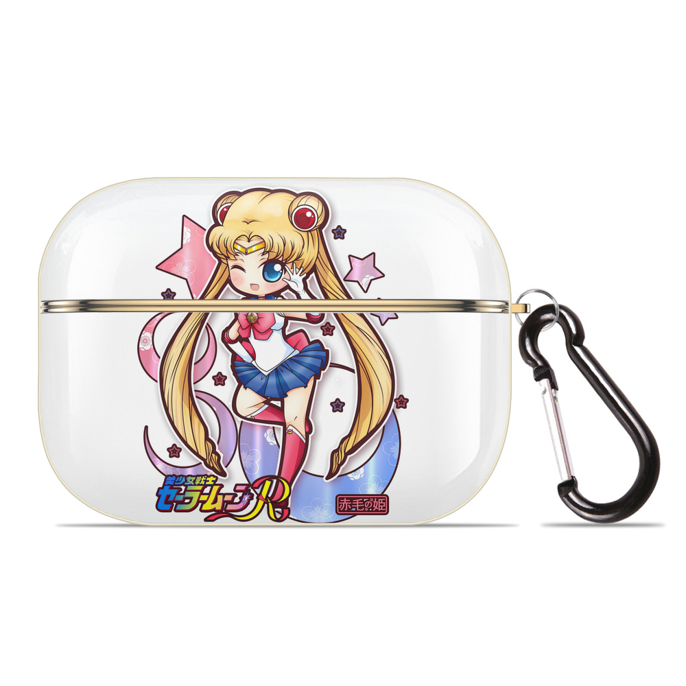 （画像用） 美少女戦士セーラームーン 月野 うさぎ つきの うさぎ Sailor Moon Tsukino Usagi 【AirPods Pro用】ハードシェル保護ケース｜耐衝撃・防指紋・カラビナ付き商品仕様