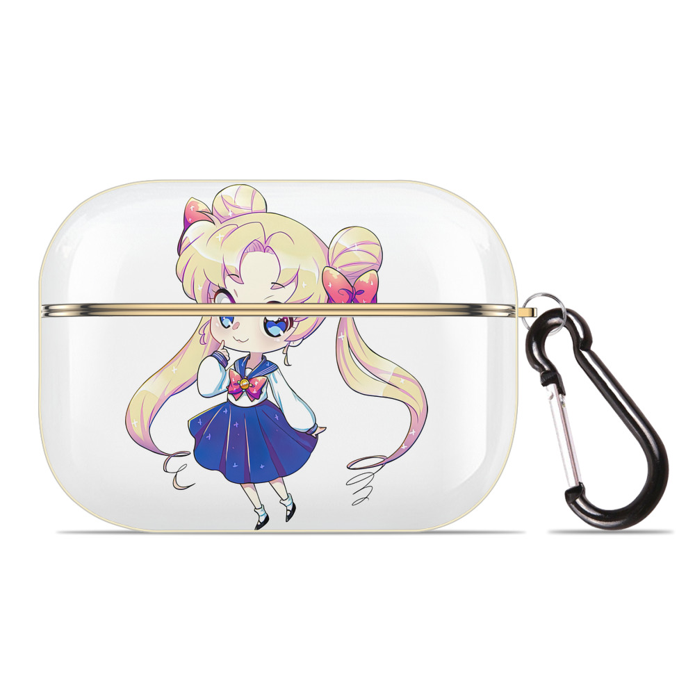 （画像用） 美少女戦士セーラームーン 月野 うさぎ つきの うさぎ Sailor Moon Tsukino Usagi 【AirPods Pro用】ハードシェル保護ケース｜耐衝撃・防指紋・カラビナ付き商品仕様
