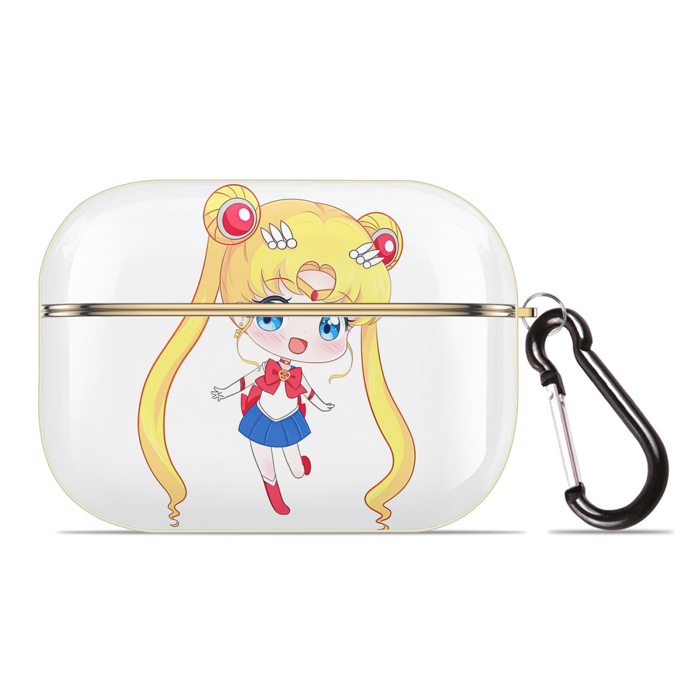（画像用） 美少女戦士セーラームーン 月野 うさぎ つきの うさぎ Sailor Moon Tsukino Usagi 【AirPods Pro用】ハードシェル保護ケース｜耐衝撃・防指紋・カラビナ付き商品仕様