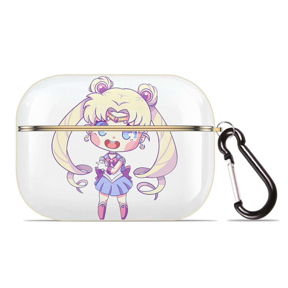 （画像用） 美少女戦士セーラームーン 月野 うさぎ つきの うさぎ Sailor Moon Tsukino Usagi 【AirPods Pro用】ハードシェル保護ケース｜耐衝撃・防指紋・カラビナ付き商品仕様