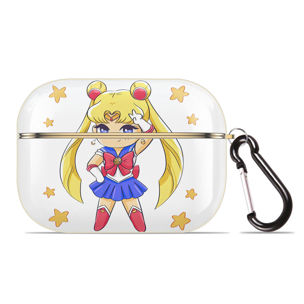（画像用） 美少女戦士セーラームーン 月野 うさぎ つきの うさぎ Sailor Moon Tsukino Usagi 【AirPods Pro用】ハードシェル保護ケース｜耐衝撃・防指紋・カラビナ付き商品仕様
