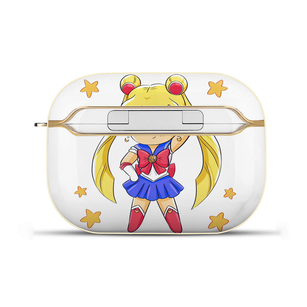 （画像用） 美少女戦士セーラームーン 月野 うさぎ つきの うさぎ Sailor Moon Tsukino Usagi 【AirPods Pro用】ハードシェル保護ケース｜耐衝撃・防指紋・カラビナ付き商品仕様
