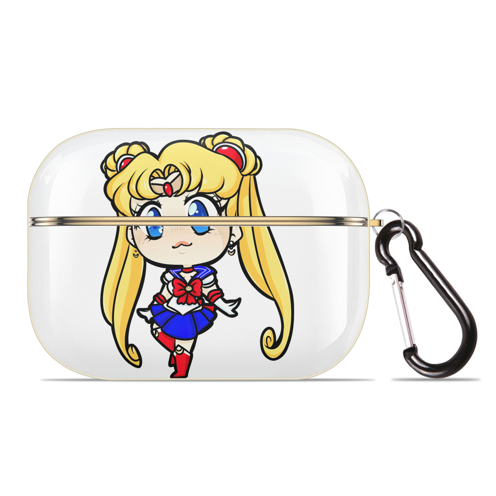 （画像用） 美少女戦士セーラームーン 月野 うさぎ つきの うさぎ Sailor Moon Tsukino Usagi 【AirPods Pro用】ハードシェル保護ケース｜耐衝撃・防指紋・カラビナ付き商品仕様