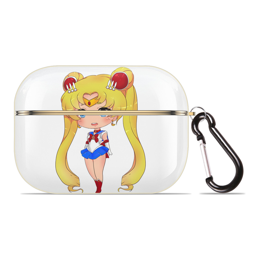 （画像用） 美少女戦士セーラームーン 月野 うさぎ つきの うさぎ Sailor Moon Tsukino Usagi 【AirPods Pro用】ハードシェル保護ケース｜耐衝撃・防指紋・カラビナ付き商品仕様