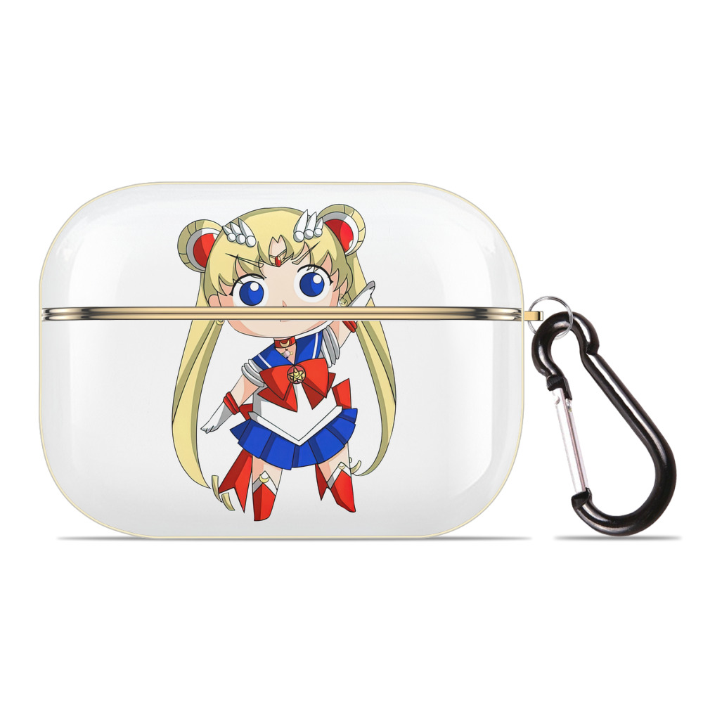 （画像用） 美少女戦士セーラームーン 月野 うさぎ つきの うさぎ Sailor Moon Tsukino Usagi 【AirPods Pro用】ハードシェル保護ケース｜耐衝撃・防指紋・カラビナ付き商品仕様