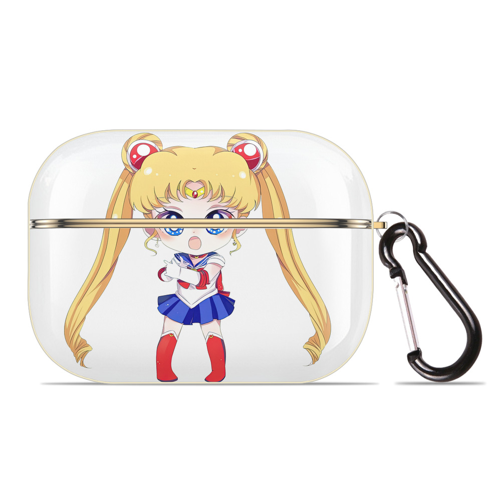 （画像用） 美少女戦士セーラームーン 月野 うさぎ つきの うさぎ Sailor Moon Tsukino Usagi 【AirPods Pro用】ハードシェル保護ケース｜耐衝撃・防指紋・カラビナ付き商品仕様