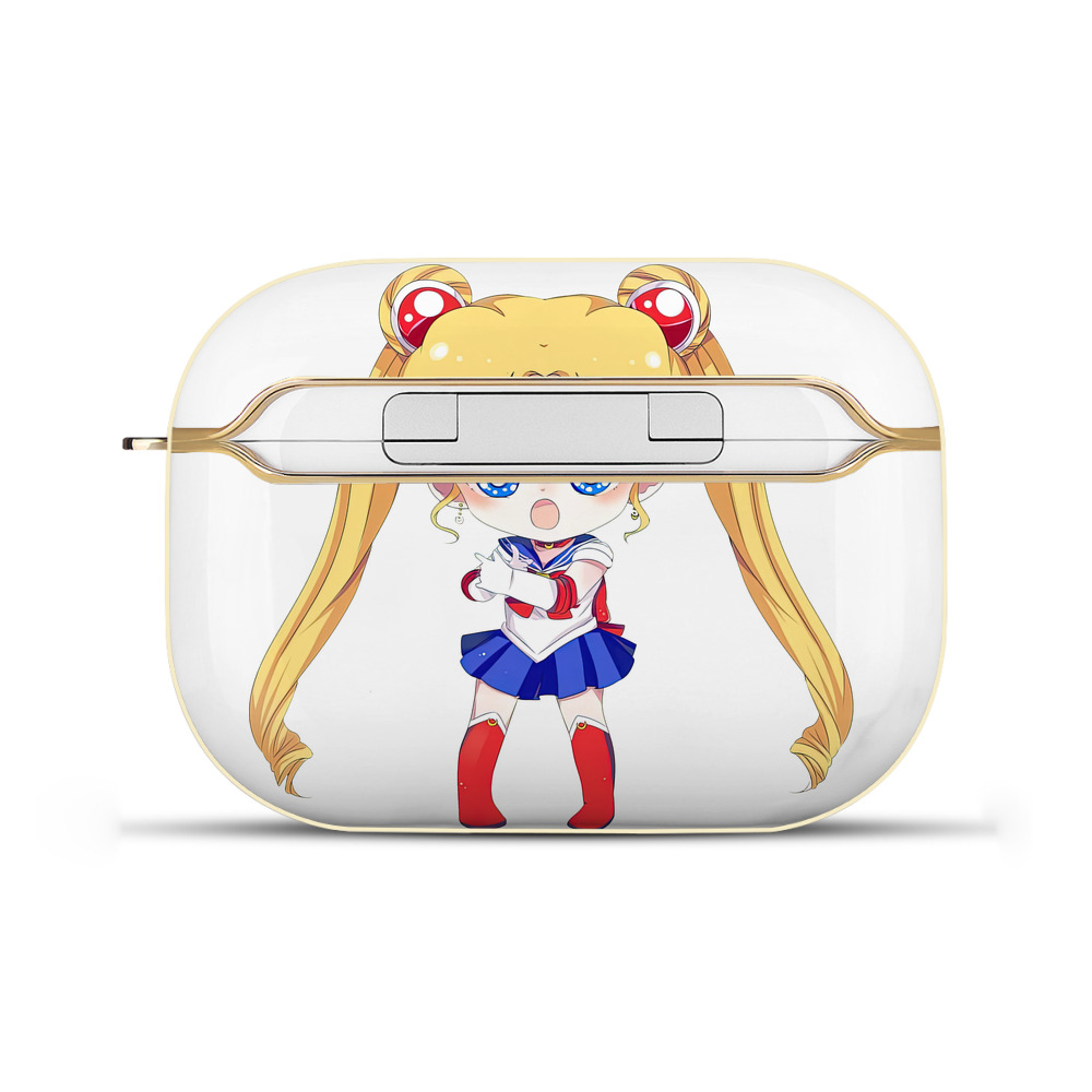 （画像用） 美少女戦士セーラームーン 月野 うさぎ つきの うさぎ Sailor Moon Tsukino Usagi 【AirPods Pro用】ハードシェル保護ケース｜耐衝撃・防指紋・カラビナ付き商品仕様