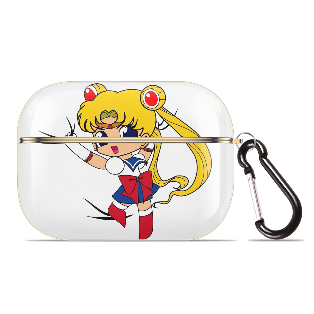 （画像用） 美少女戦士セーラームーン 月野 うさぎ つきの うさぎ Sailor Moon Tsukino Usagi 【AirPods Pro用】ハードシェル保護ケース｜耐衝撃・防指紋・カラビナ付き商品仕様