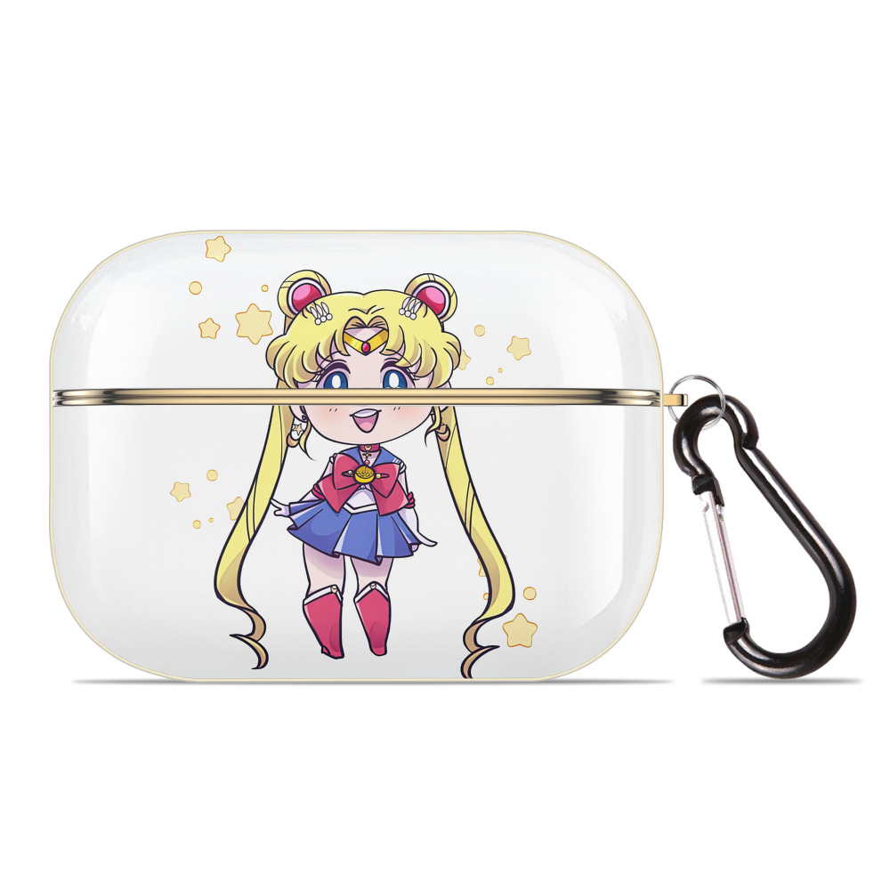 （画像用） 美少女戦士セーラームーン 月野 うさぎ つきの うさぎ Sailor Moon Tsukino Usagi 【AirPods Pro用】ハードシェル保護ケース｜耐衝撃・防指紋・カラビナ付き商品仕様