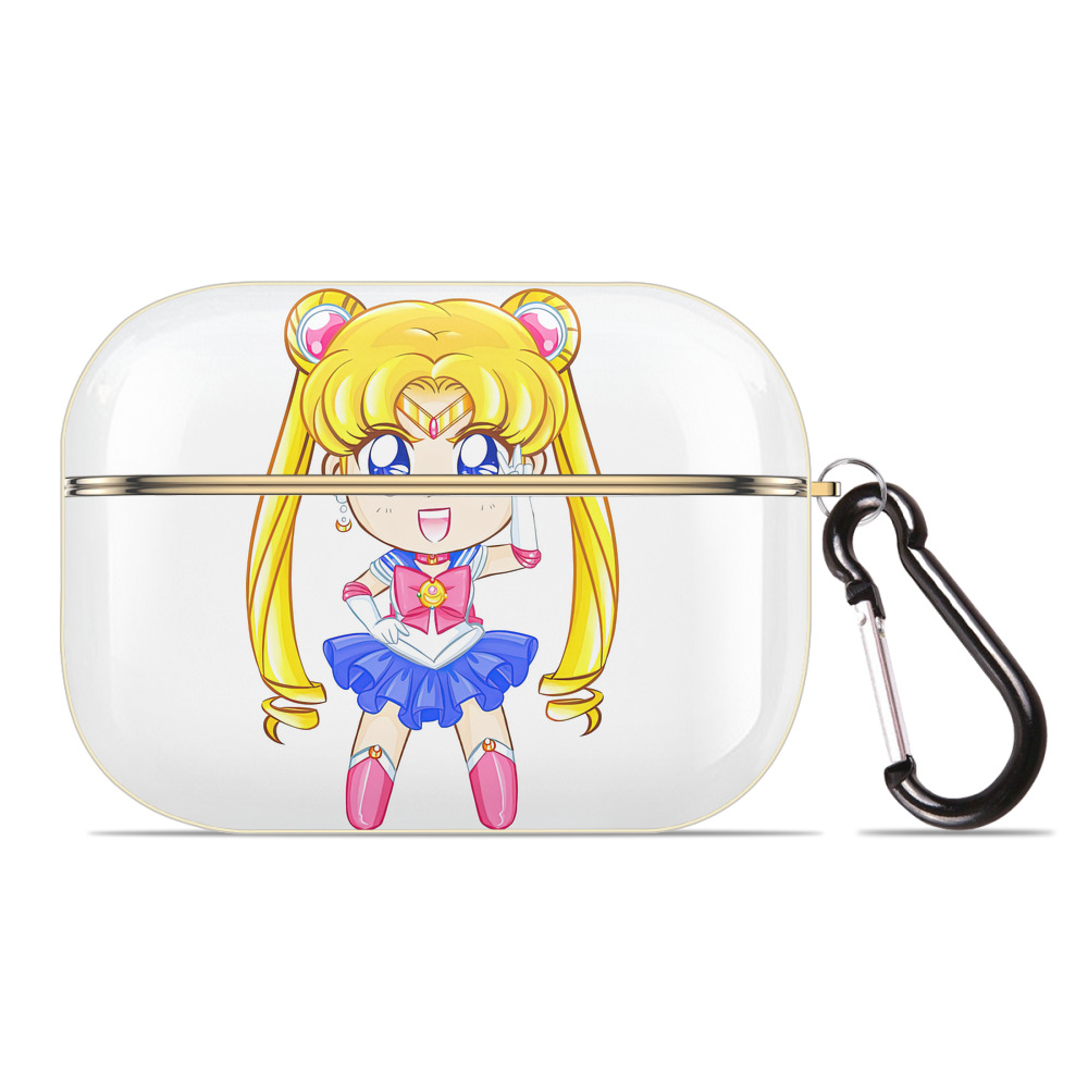 （画像用） 美少女戦士セーラームーン 月野 うさぎ つきの うさぎ Sailor Moon Tsukino Usagi 【AirPods Pro用】ハードシェル保護ケース｜耐衝撃・防指紋・カラビナ付き商品仕様