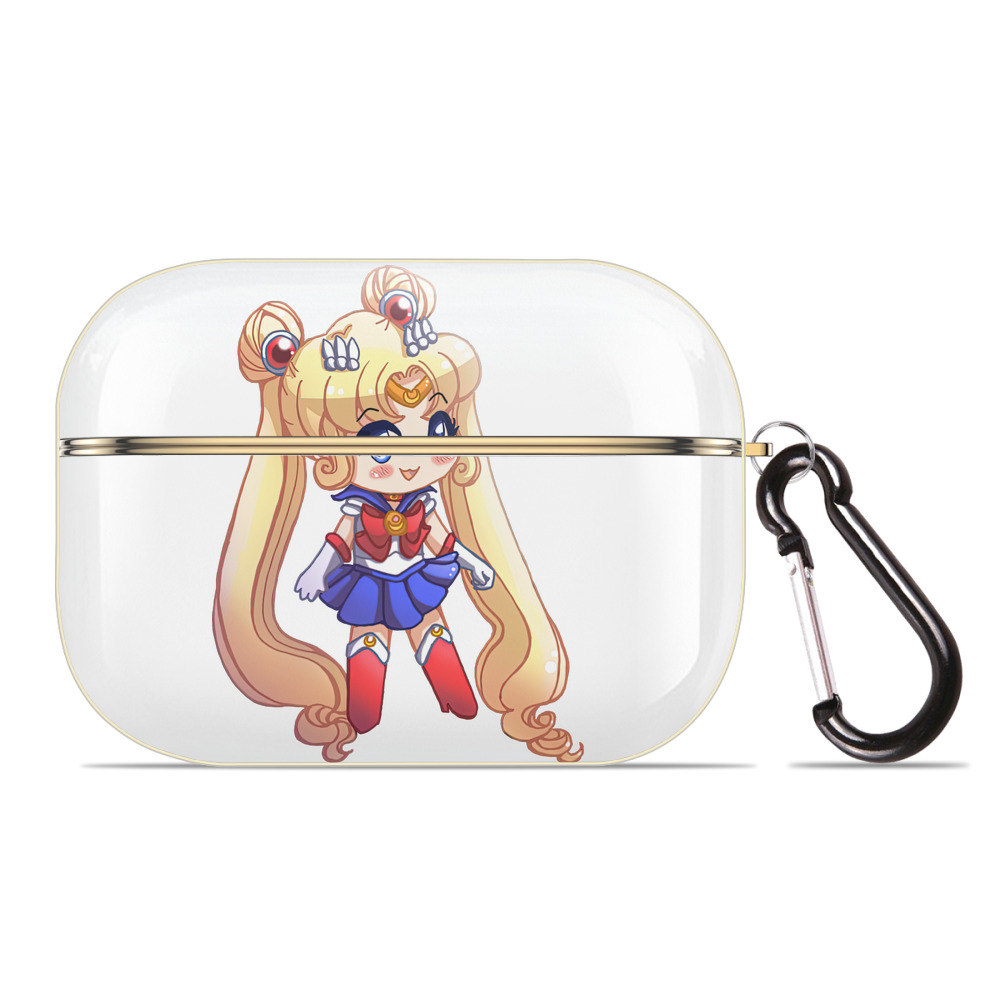 （画像用） 美少女戦士セーラームーン 月野 うさぎ つきの うさぎ Sailor Moon Tsukino Usagi 【AirPods Pro用】ハードシェル保護ケース｜耐衝撃・防指紋・カラビナ付き商品仕様
