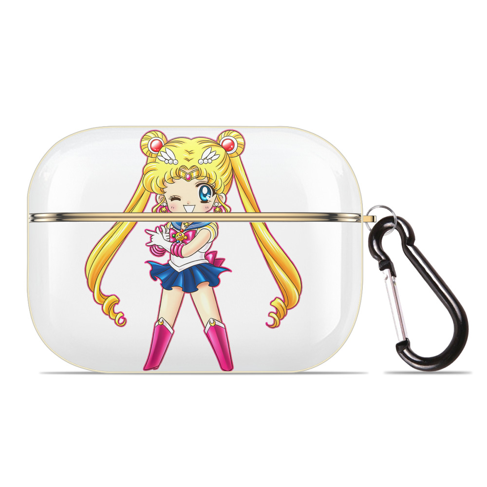（画像用） 美少女戦士セーラームーン 月野 うさぎ つきの うさぎ Sailor Moon Tsukino Usagi 【AirPods Pro用】ハードシェル保護ケース｜耐衝撃・防指紋・カラビナ付き商品仕様