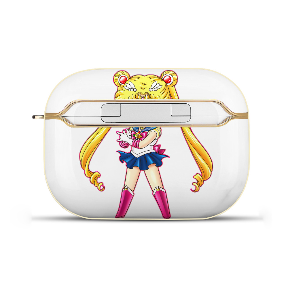（画像用） 美少女戦士セーラームーン 月野 うさぎ つきの うさぎ Sailor Moon Tsukino Usagi 【AirPods Pro用】ハードシェル保護ケース｜耐衝撃・防指紋・カラビナ付き商品仕様
