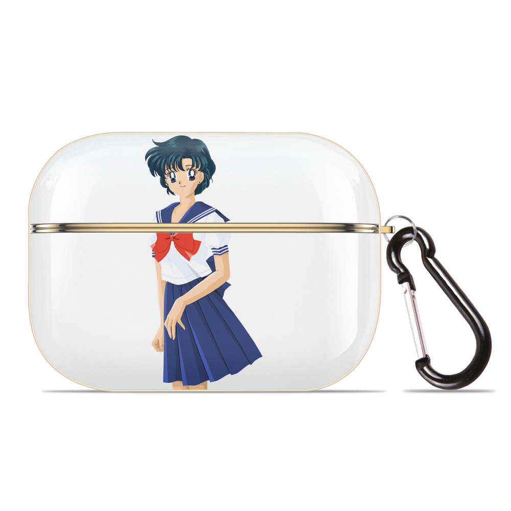 （画像用） 美少女戦士セーラームーン 水野 亜美 みずの あみ Sailor Moon Mizuno Ami 【AirPods Pro用】ハードシェル保護ケース｜耐衝撃・防指紋・カラビナ付き商品仕様