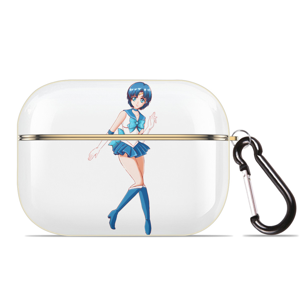 （画像用） 美少女戦士セーラームーン 水野 亜美 みずの あみ Sailor Moon Mizuno Ami 【AirPods Pro用】ハードシェル保護ケース｜耐衝撃・防指紋・カラビナ付き商品仕様