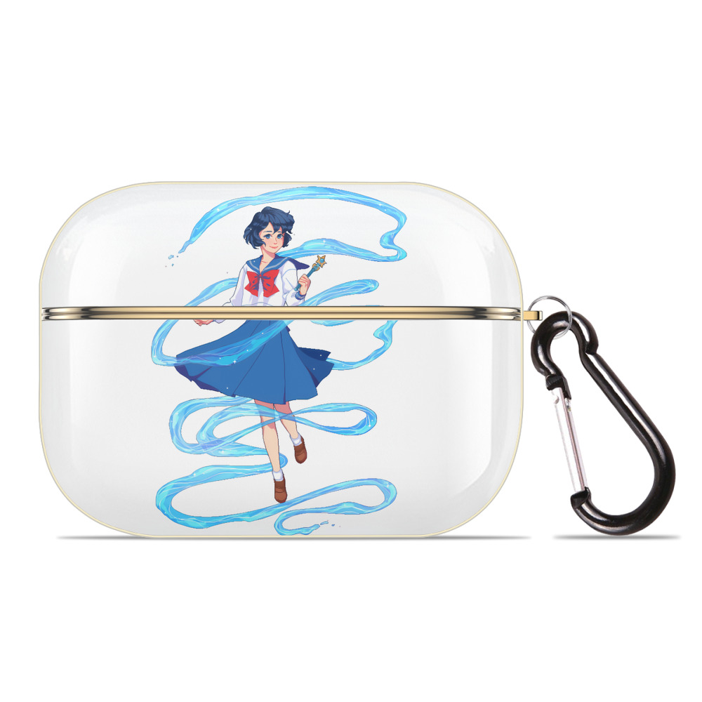 （画像用） 美少女戦士セーラームーン 水野 亜美 みずの あみ Sailor Moon Mizuno Ami 【AirPods Pro用】ハードシェル保護ケース｜耐衝撃・防指紋・カラビナ付き商品仕様