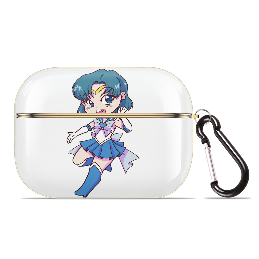 （画像用） 美少女戦士セーラームーン 水野 亜美 みずの あみ Sailor Moon Mizuno Ami 【AirPods Pro用】ハードシェル保護ケース｜耐衝撃・防指紋・カラビナ付き商品仕様