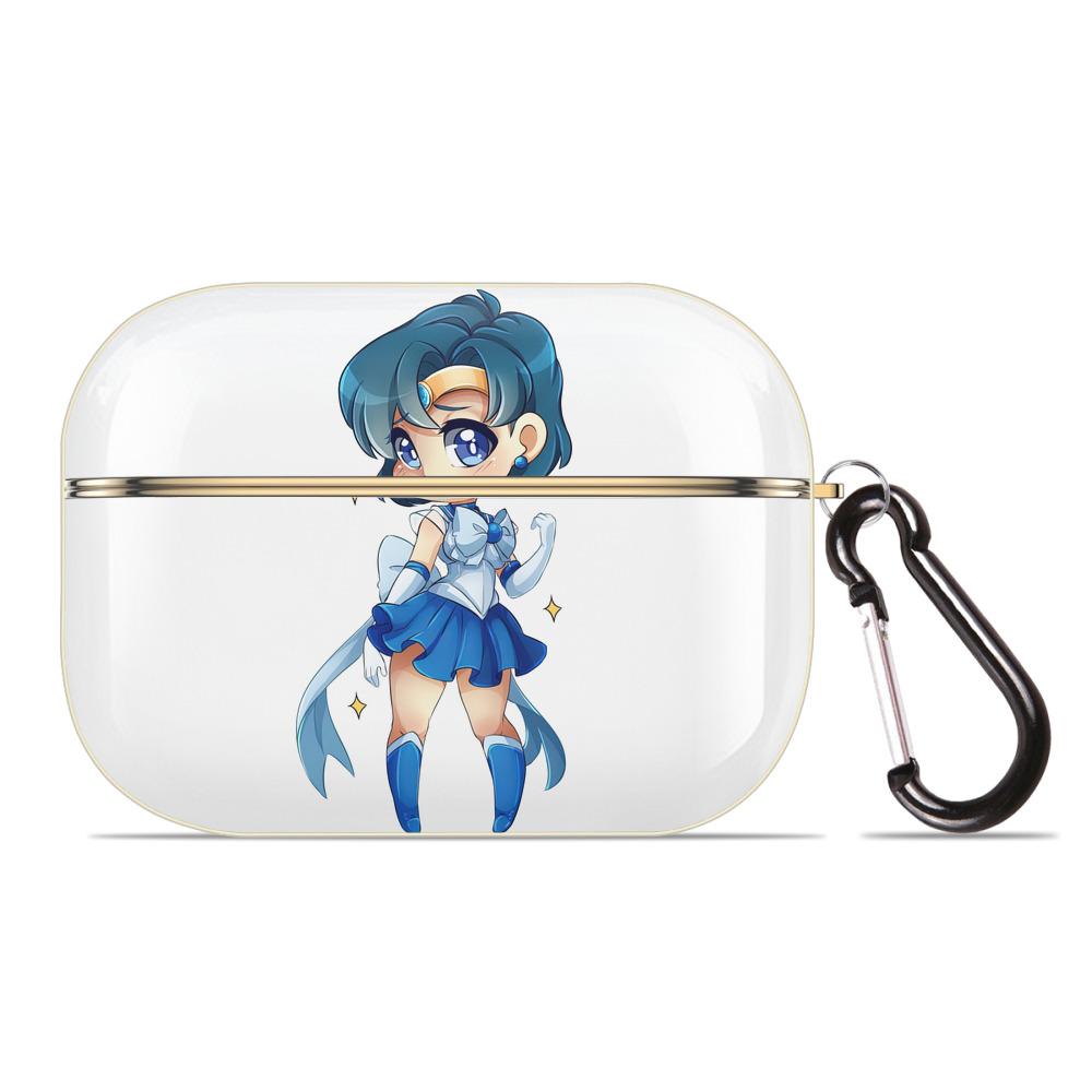 （画像用） 美少女戦士セーラームーン 水野 亜美 みずの あみ Sailor Moon Mizuno Ami 【AirPods Pro用】ハードシェル保護ケース｜耐衝撃・防指紋・カラビナ付き商品仕様