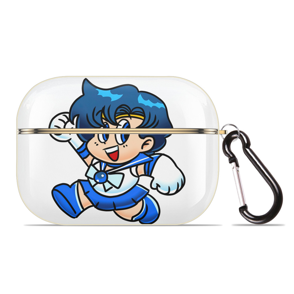 （画像用） 美少女戦士セーラームーン 水野 亜美 みずの あみ Sailor Moon Mizuno Ami 【AirPods Pro用】ハードシェル保護ケース｜耐衝撃・防指紋・カラビナ付き商品仕様