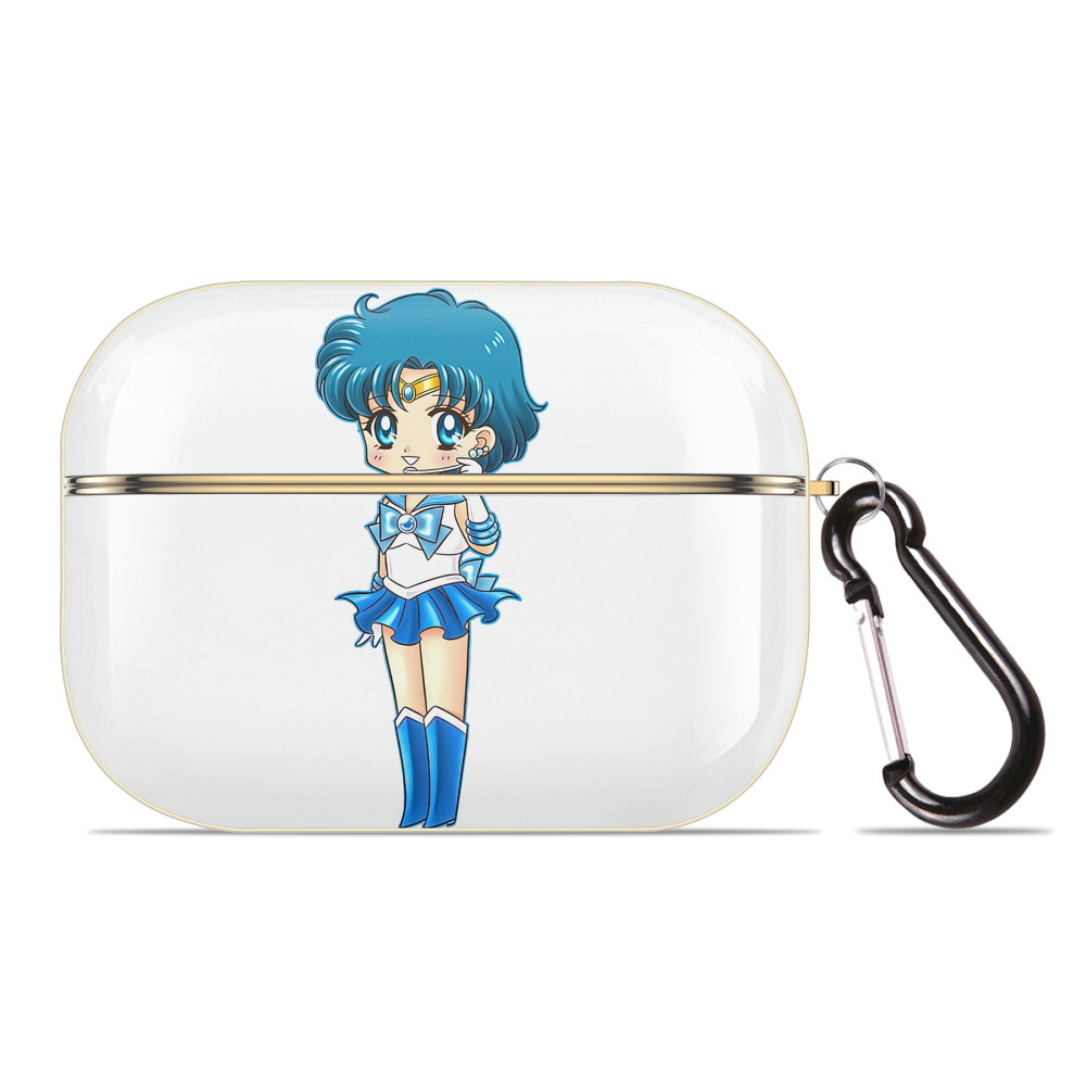 （画像用） 美少女戦士セーラームーン 水野 亜美 みずの あみ Sailor Moon Mizuno Ami 【AirPods Pro用】ハードシェル保護ケース｜耐衝撃・防指紋・カラビナ付き商品仕様