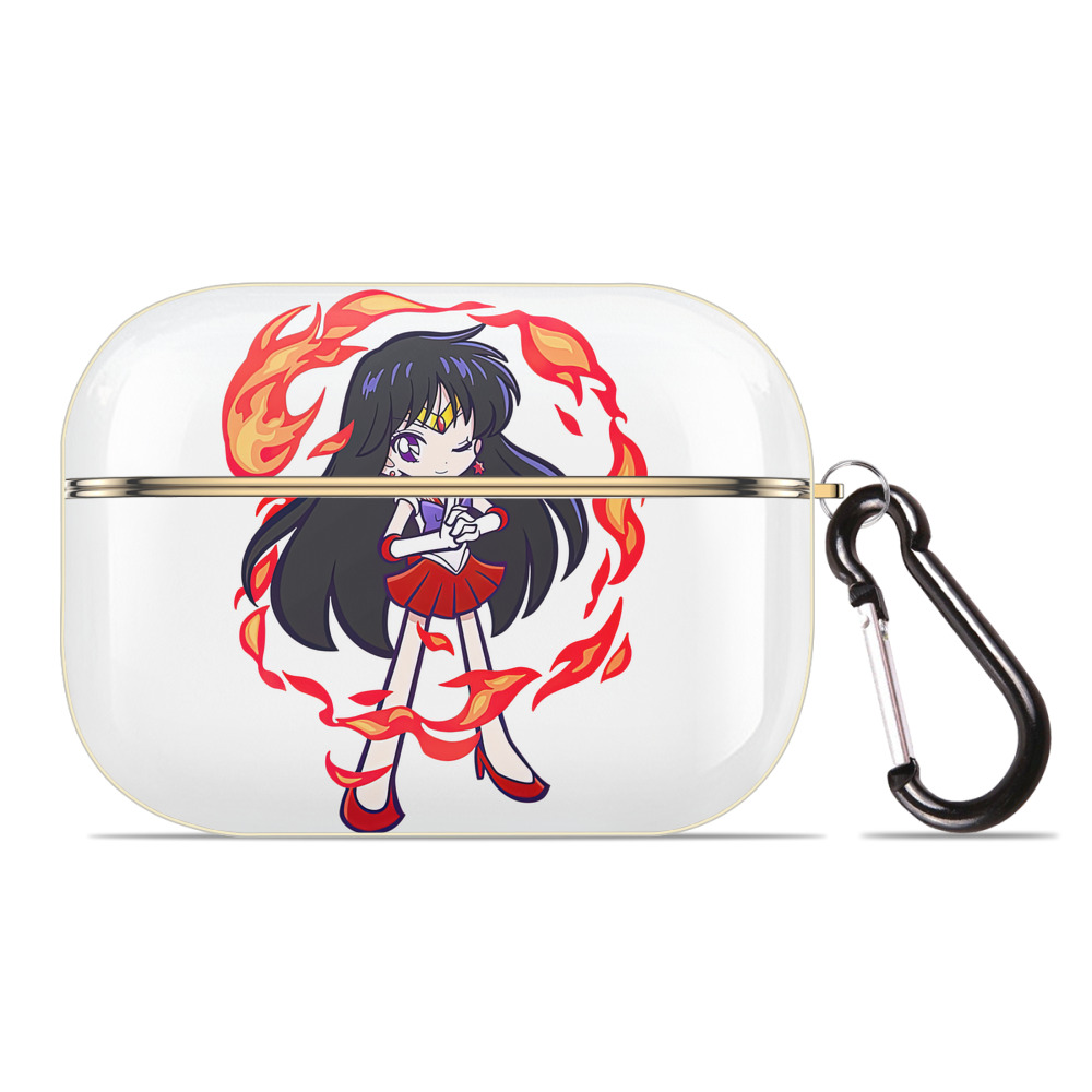 （画像用） 美少女戦士セーラームーン 火野レイ ひの レイ Sailor Moon Hino Rei （セーラーマーズ,Sailor Mars） 【AirPods Pro用】ハードシェル保護ケース｜耐衝撃・防指紋・カラビナ付き商品仕様