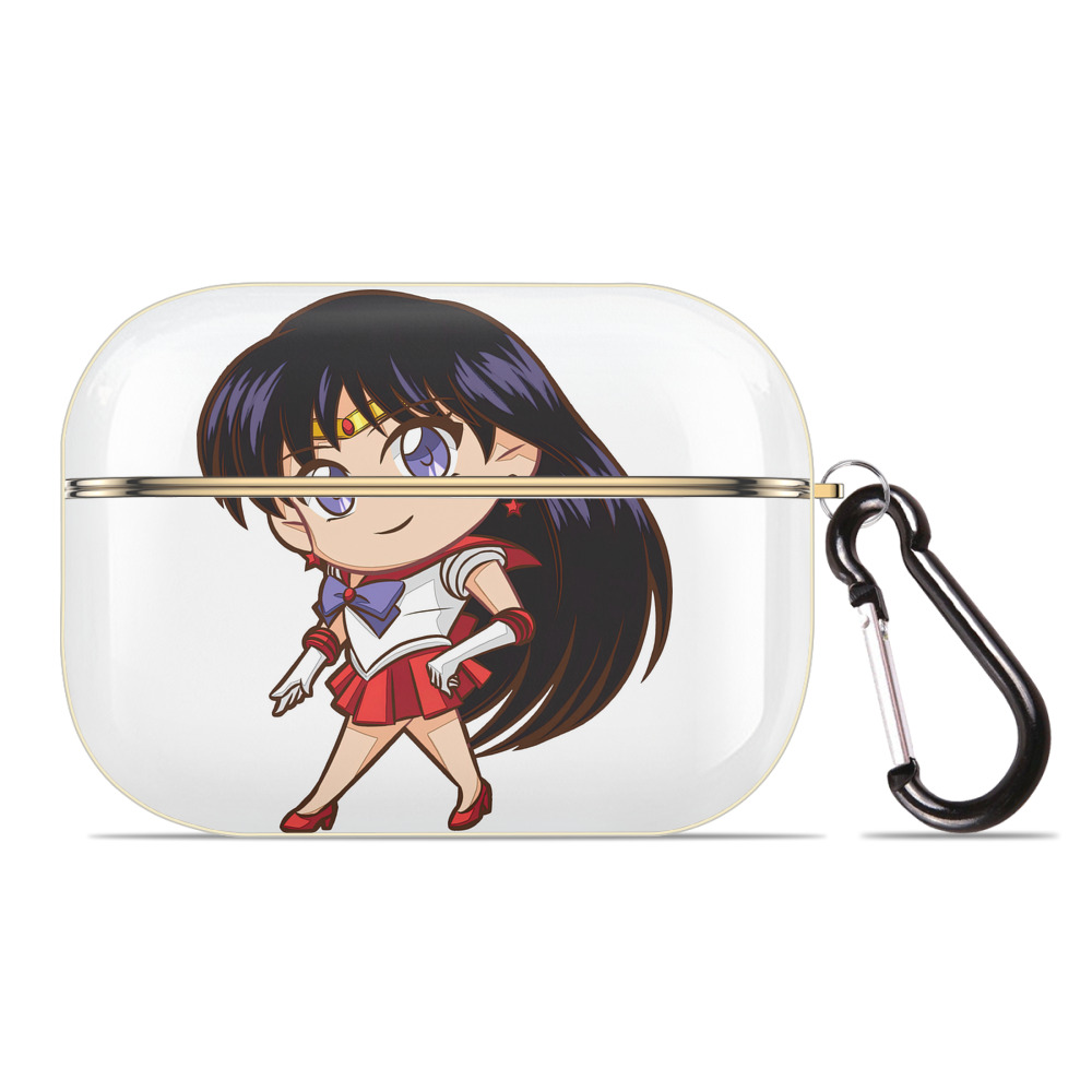 （画像用） 美少女戦士セーラームーン 火野レイ ひの レイ Sailor Moon Hino Rei （セーラーマーズ,Sailor Mars） 【AirPods Pro用】ハードシェル保護ケース｜耐衝撃・防指紋・カラビナ付き商品仕様