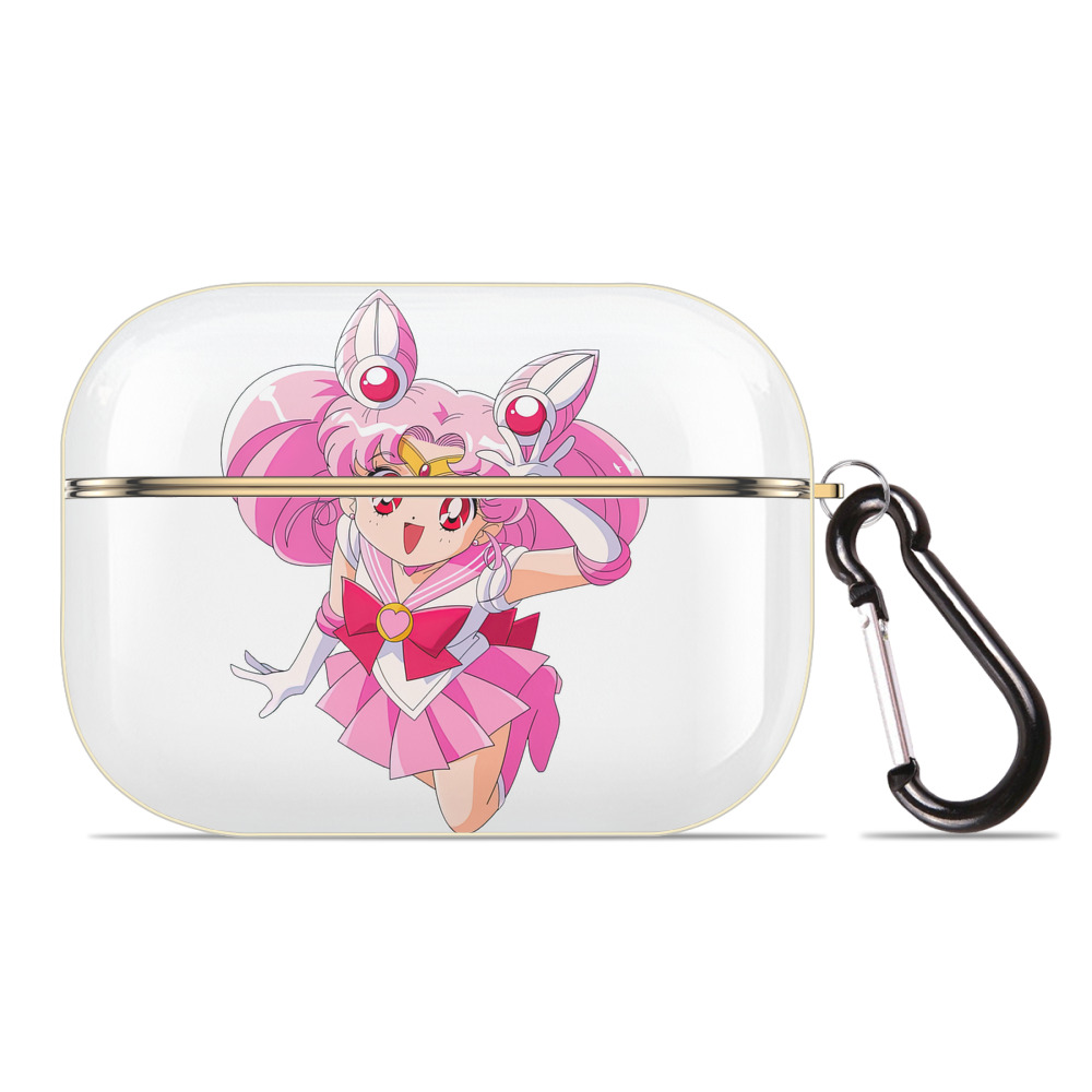（画像用） 美少女戦士セーラームーン ちびうさ Sailor Moon Chibiusa Tsukino Usagi Small Lady Serenity 【AirPods Pro用】ハードシェル保護ケース｜耐衝撃・防指紋・カラビナ付き商品仕様