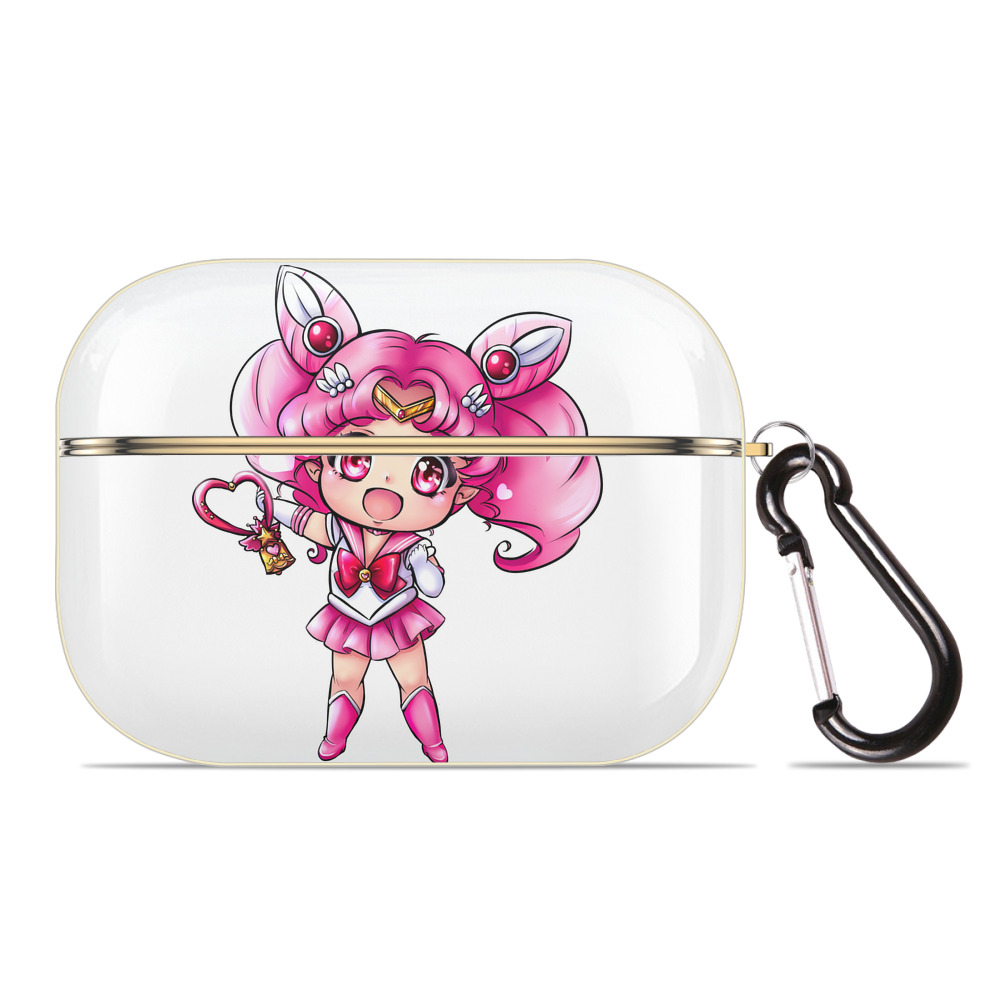 （画像用） 美少女戦士セーラームーン ちびうさ Sailor Moon Chibiusa Tsukino Usagi Small Lady Serenity 【AirPods Pro用】ハードシェル保護ケース｜耐衝撃・防指紋・カラビナ付き商品仕様