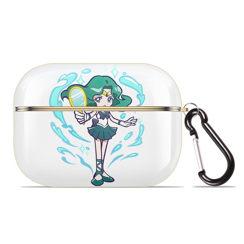 （画像用） 美少女戦士セーラームーン 海王 みちる（かいおう みちる） Sailor Moon Kaiou Michiru 【AirPods Pro用】ハードシェル保護ケース｜耐衝撃・防指紋・カラビナ付き商品仕様
