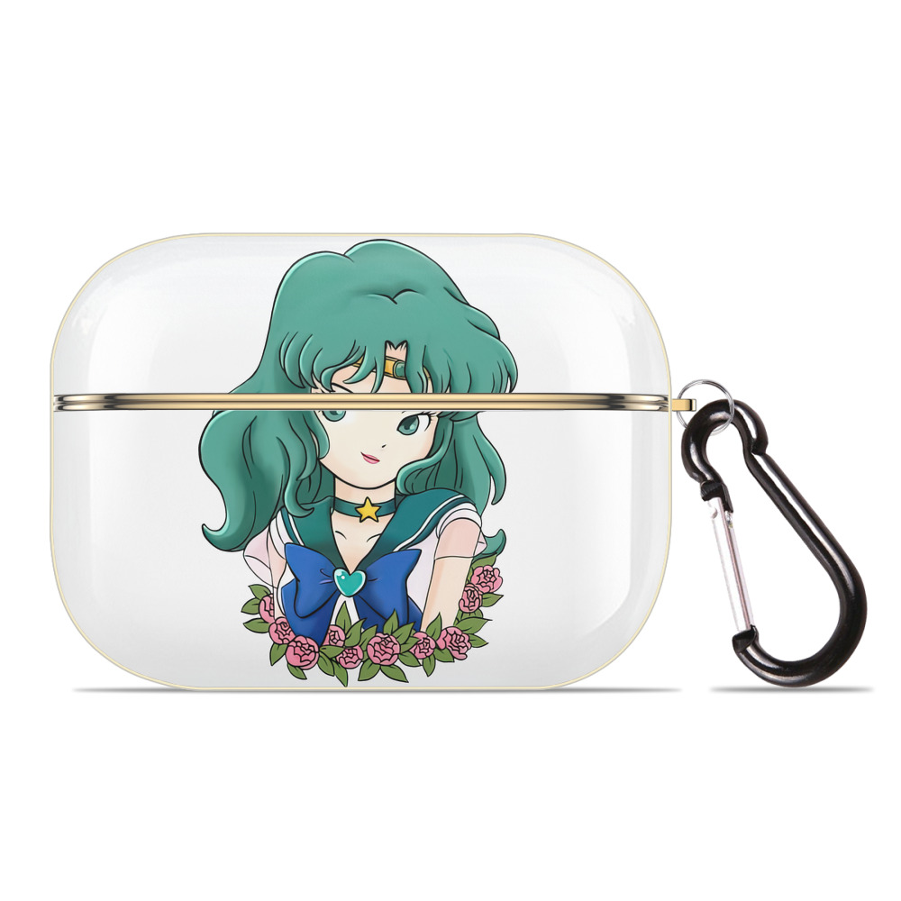（画像用） 美少女戦士セーラームーン 海王 みちる（かいおう みちる） Sailor Moon Kaiou Michiru 【AirPods Pro用】ハードシェル保護ケース｜耐衝撃・防指紋・カラビナ付き商品仕様
