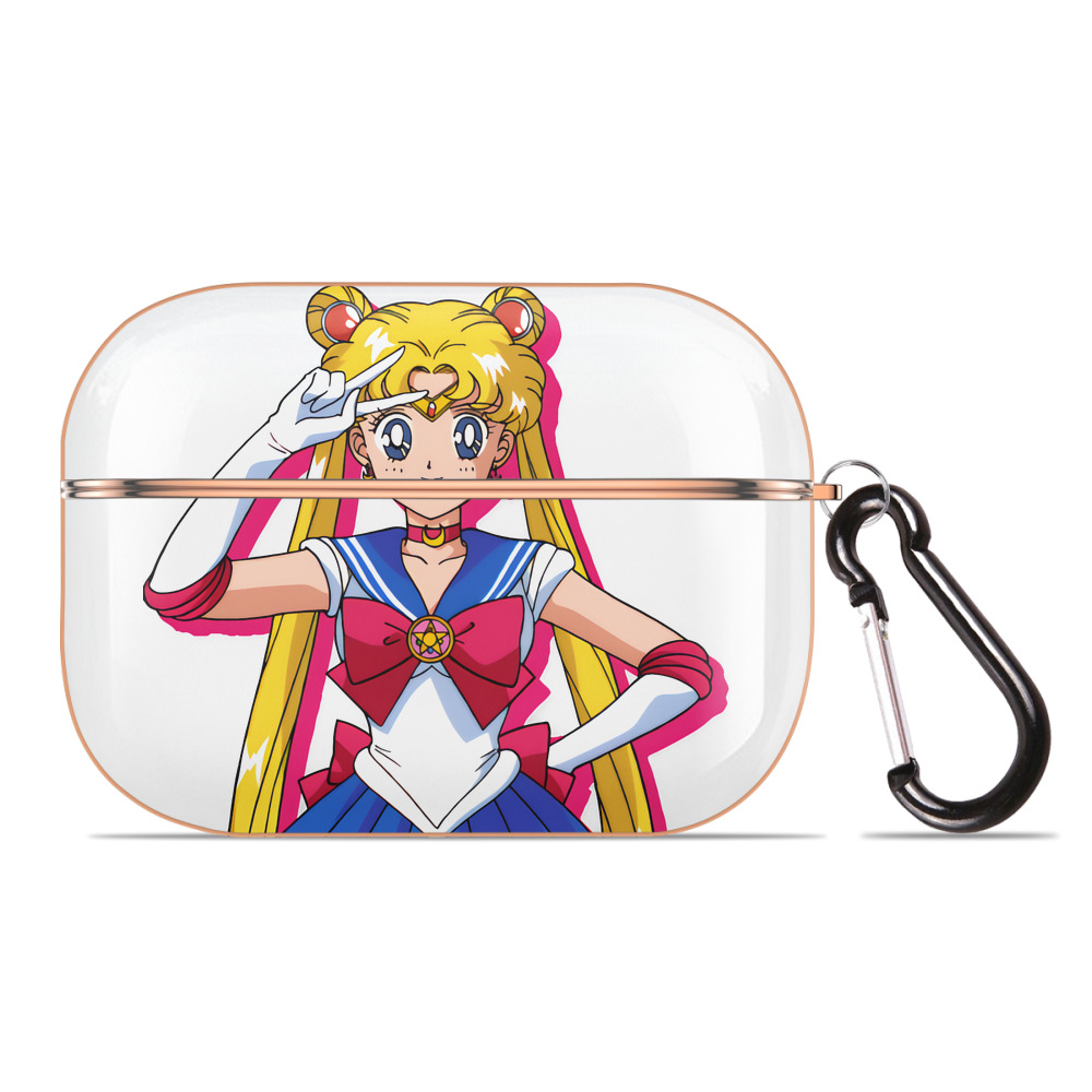 （画像用） 美少女戦士セーラームーン 月野 うさぎ つきの うさぎ Sailor Moon Tsukino Usagi 【AirPods Pro用】ハードシェル保護ケース｜耐衝撃・防指紋・カラビナ付き商品仕様