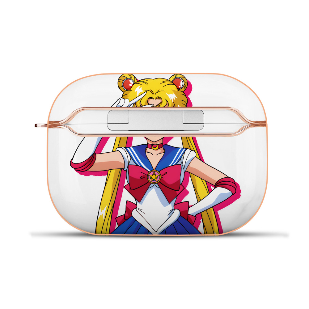 （画像用） 美少女戦士セーラームーン 月野 うさぎ つきの うさぎ Sailor Moon Tsukino Usagi 【AirPods Pro用】ハードシェル保護ケース｜耐衝撃・防指紋・カラビナ付き商品仕様