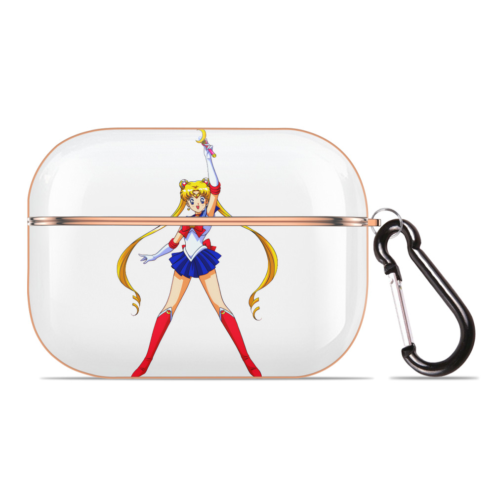 （画像用） 美少女戦士セーラームーン 月野 うさぎ つきの うさぎ Sailor Moon Tsukino Usagi 【AirPods Pro用】ハードシェル保護ケース｜耐衝撃・防指紋・カラビナ付き商品仕様