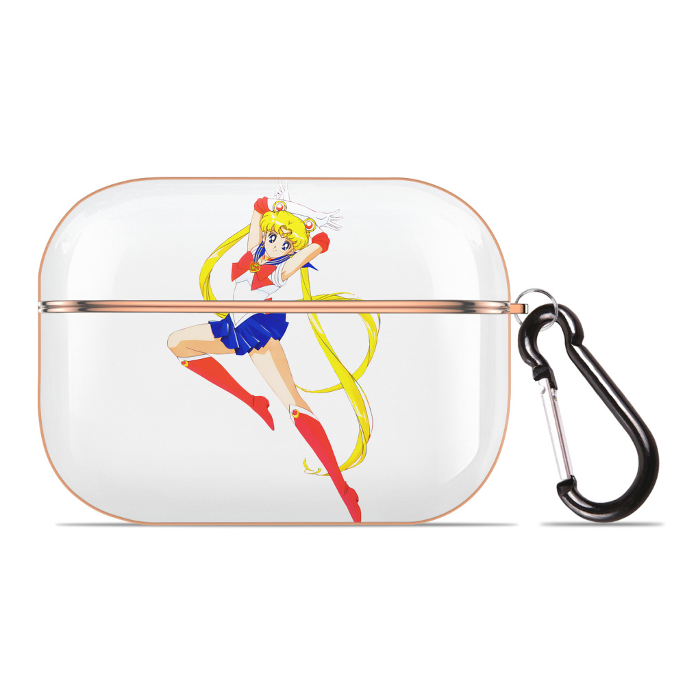 （画像用） 美少女戦士セーラームーン 月野 うさぎ つきの うさぎ Sailor Moon Tsukino Usagi 【AirPods Pro用】ハードシェル保護ケース｜耐衝撃・防指紋・カラビナ付き商品仕様