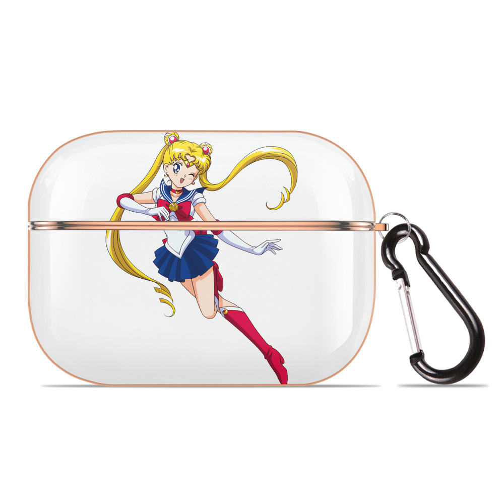 （画像用） 美少女戦士セーラームーン 月野 うさぎ つきの うさぎ Sailor Moon Tsukino Usagi 【AirPods Pro用】ハードシェル保護ケース｜耐衝撃・防指紋・カラビナ付き商品仕様