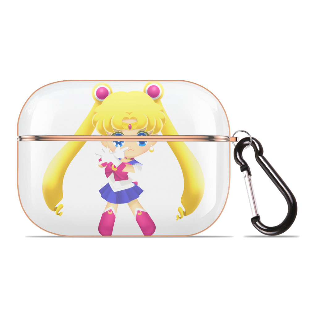 （画像用） 美少女戦士セーラームーン 月野 うさぎ つきの うさぎ Sailor Moon Tsukino Usagi 【AirPods Pro用】ハードシェル保護ケース｜耐衝撃・防指紋・カラビナ付き商品仕様