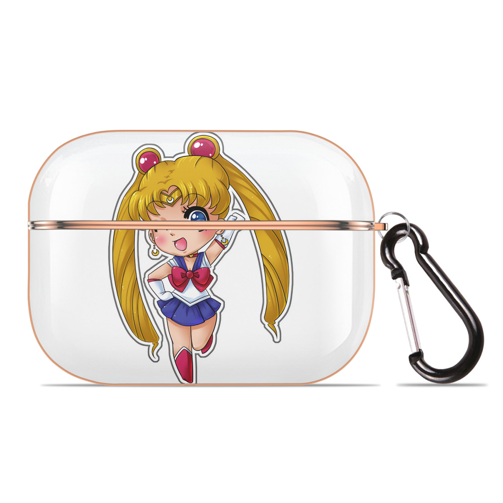 （画像用） 美少女戦士セーラームーン 月野 うさぎ つきの うさぎ Sailor Moon Tsukino Usagi 【AirPods Pro用】ハードシェル保護ケース｜耐衝撃・防指紋・カラビナ付き商品仕様