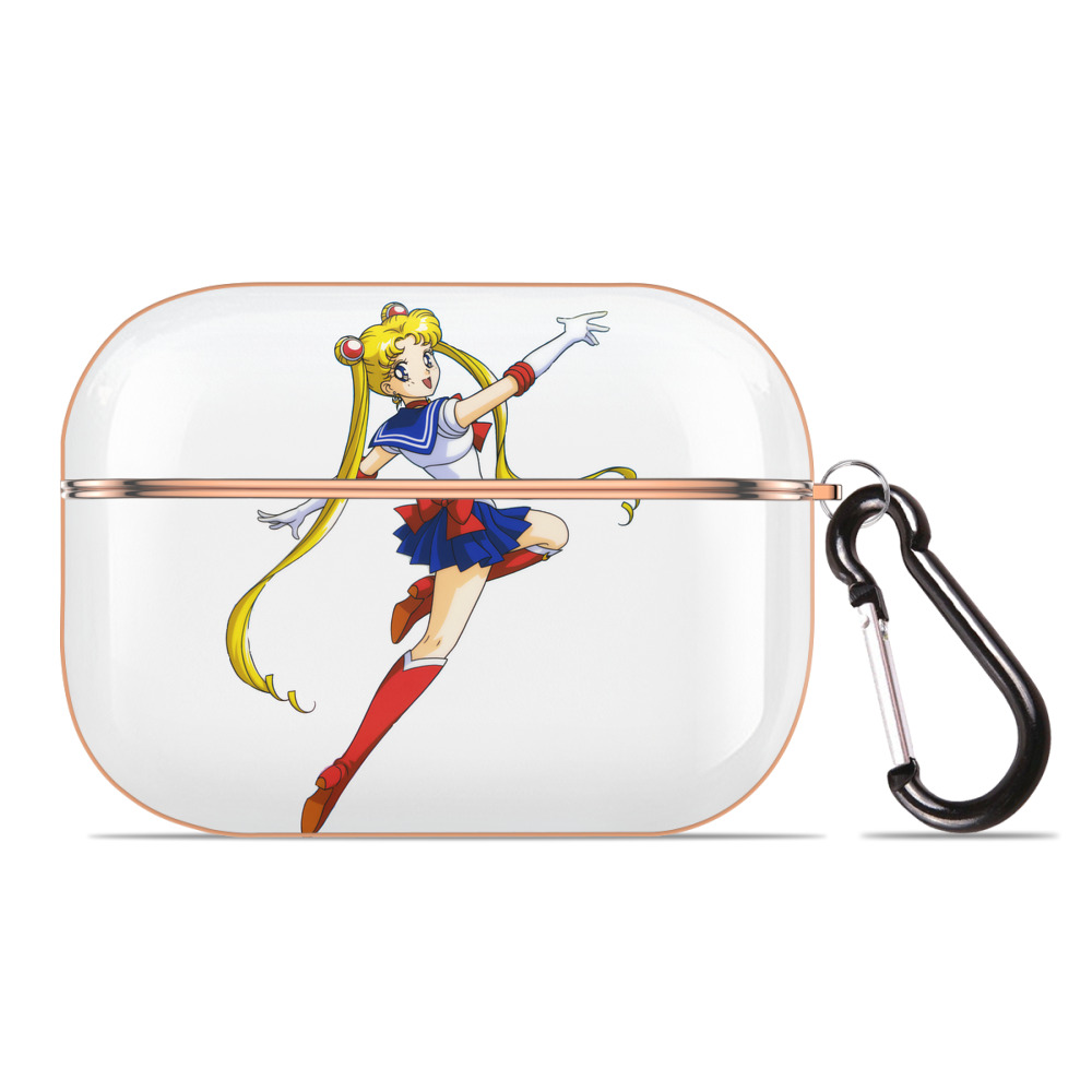 （画像用） 美少女戦士セーラームーン 月野 うさぎ つきの うさぎ Sailor Moon Tsukino Usagi 【AirPods Pro用】ハードシェル保護ケース｜耐衝撃・防指紋・カラビナ付き商品仕様